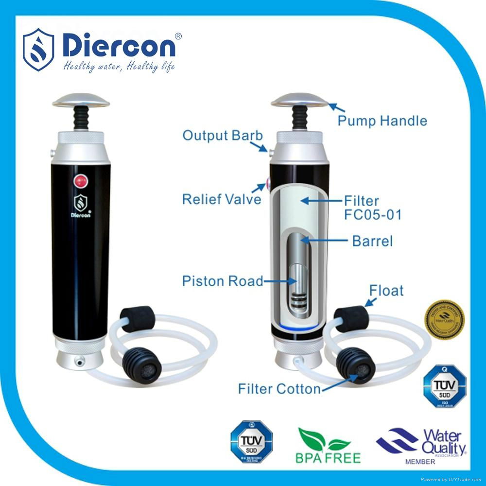 Diercon outdoor water filter metal material pocket water purifier 4