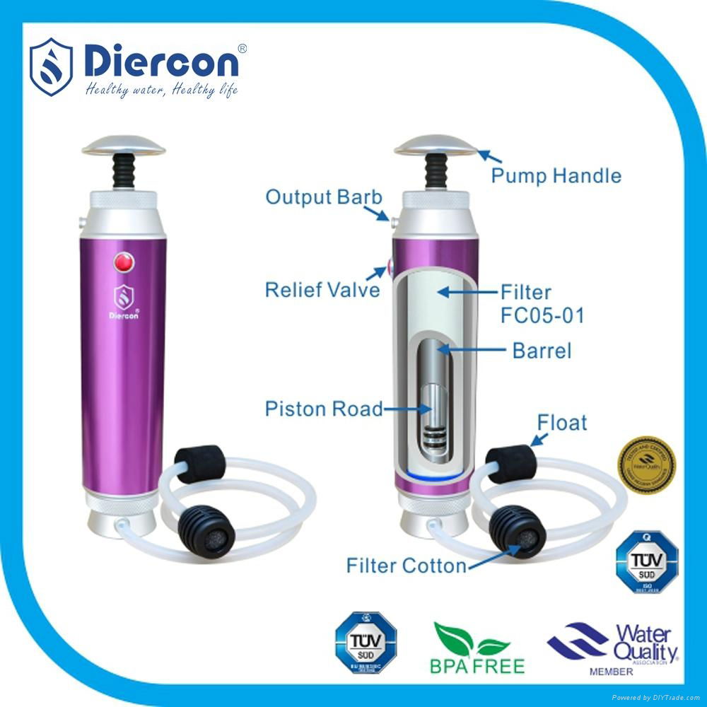 Diercon outdoor water filter metal material pocket water purifier 5