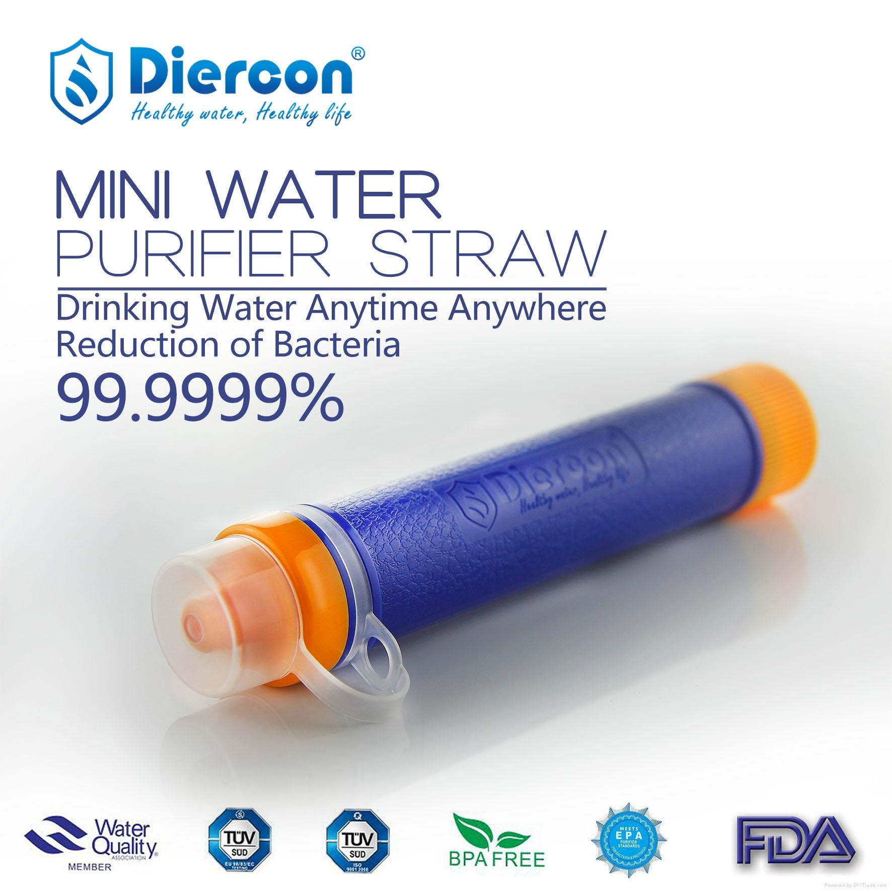 Diercon portable water purifier straw with uf membrane filter PS01