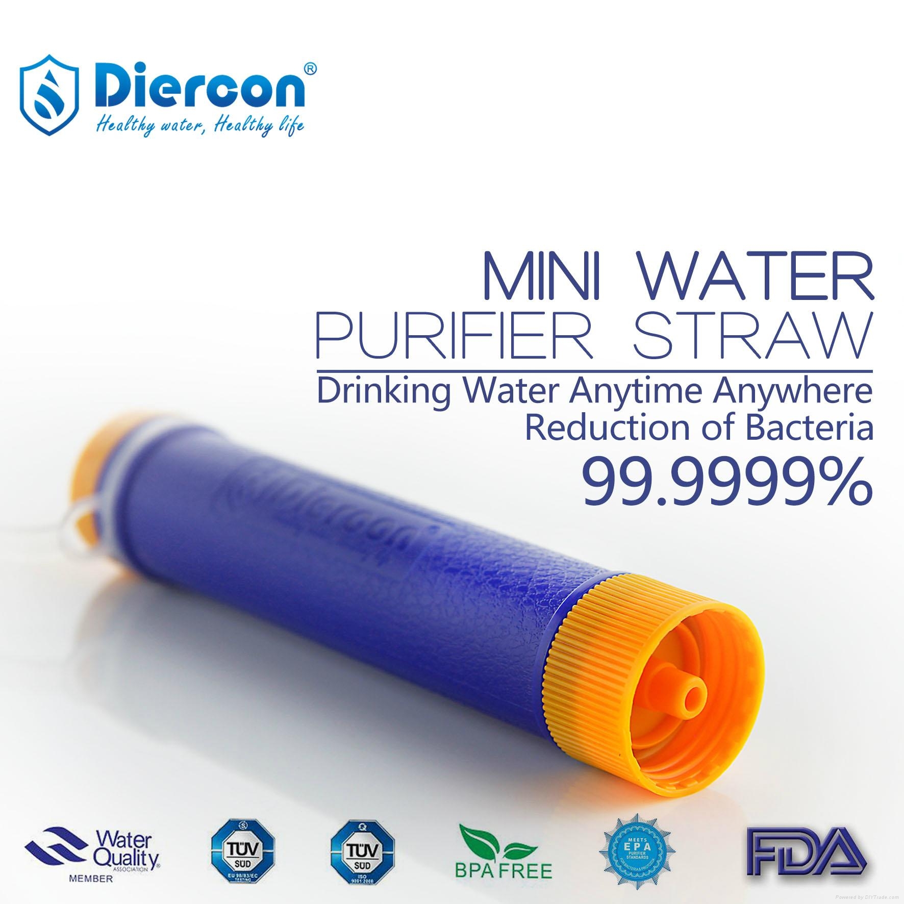 Diercon portable water purifier straw with uf membrane filter PS01