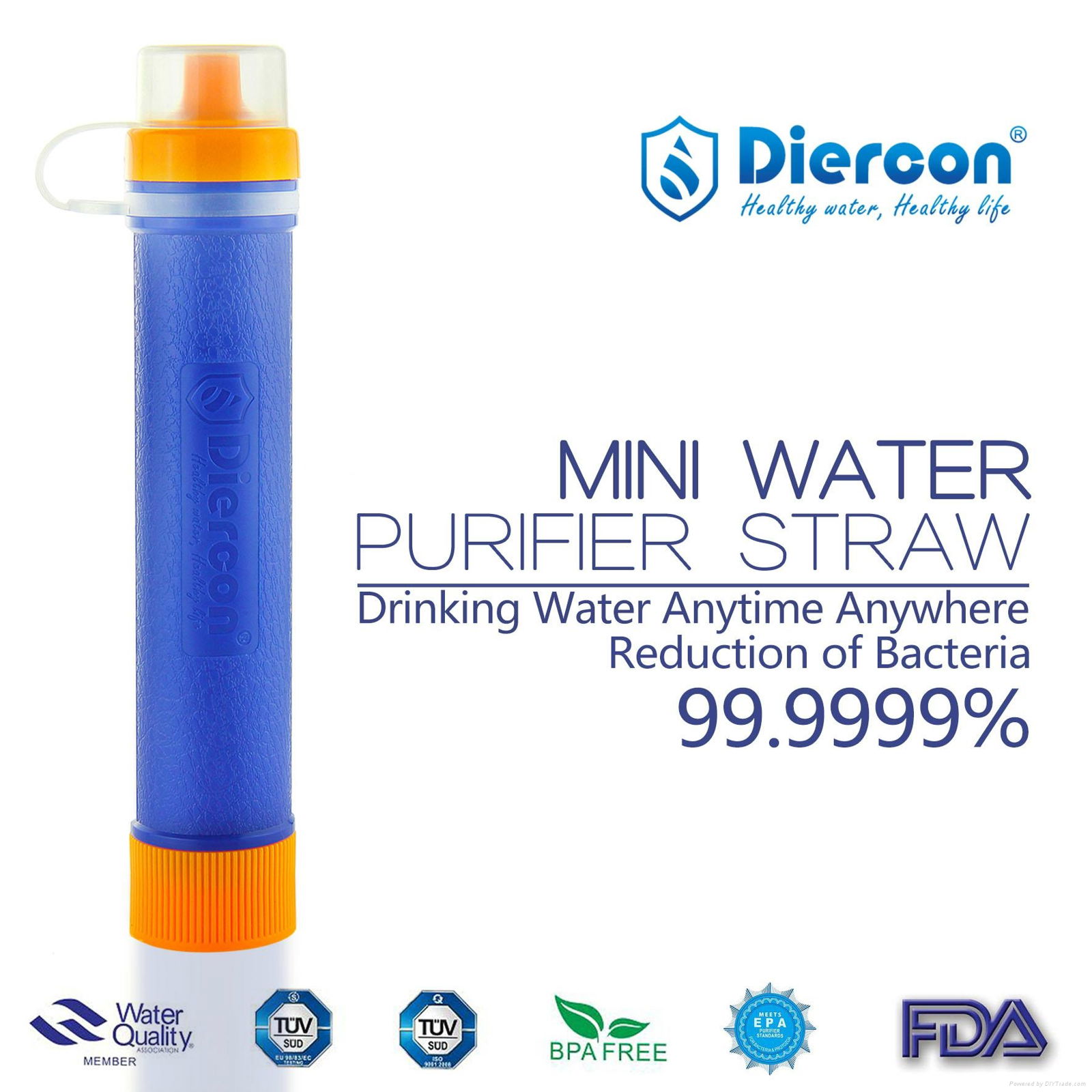 Diercon water filter straw personal life water straw for outdoor drinking water  4