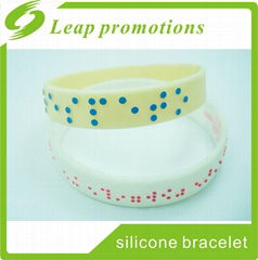 gifts for blind people silicone embossed wristband silicone bracelet