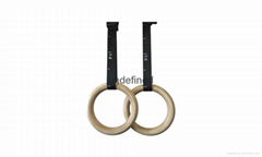 Fitmus Wood Gymnastic Rings with Numbered Strap