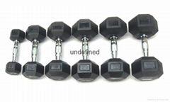 Rubber Coated Hex Dumbbells