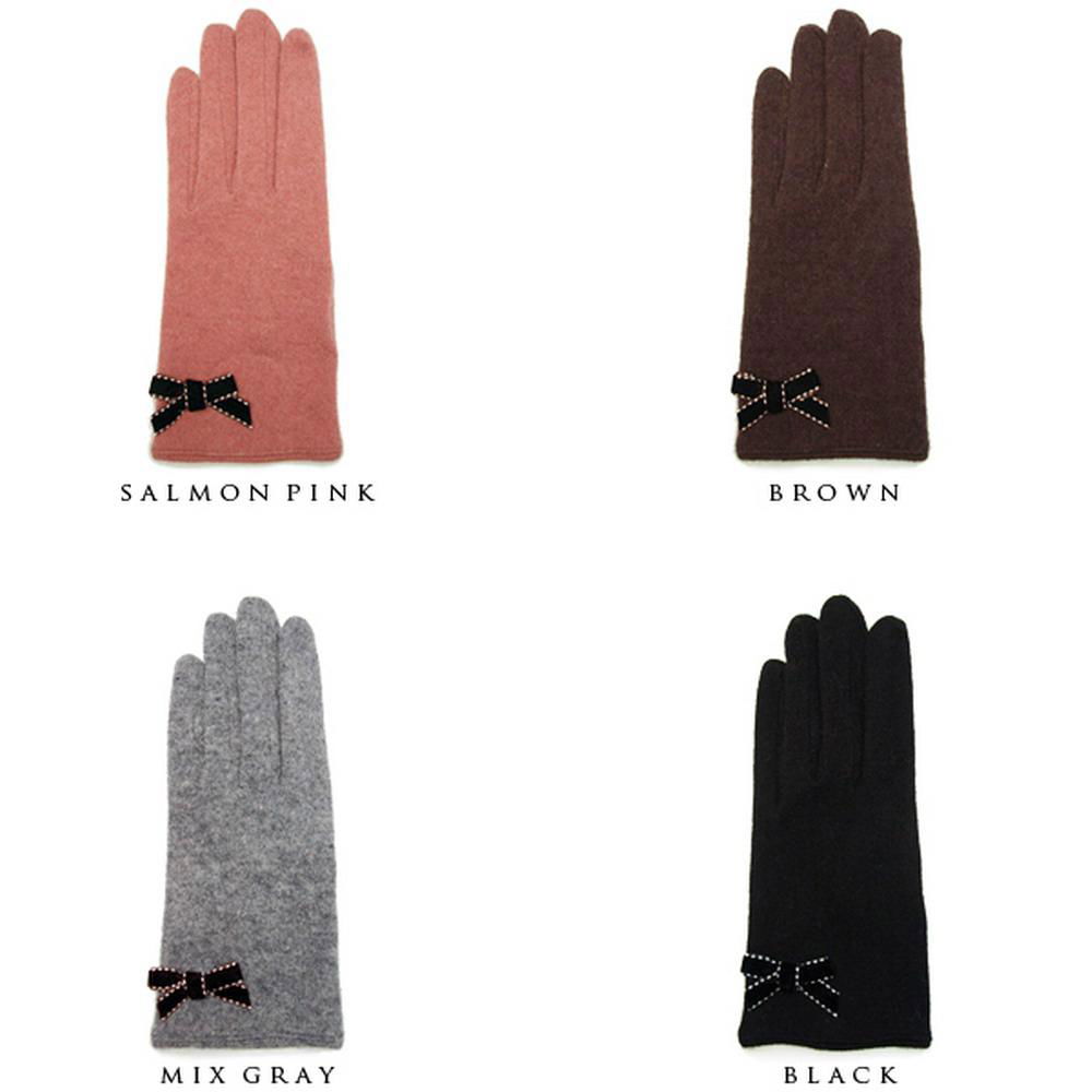 Lovely Woolen Bowknot Design Girls Cute Wool Gloves 4