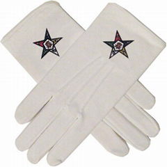 High Quality Cotton Masonic Gloves With Embroidered Logo