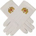 High Quality Cotton Masonic Gloves With Embroidered Logo 3