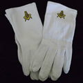 High Quality Cotton Ceremony Gloves With Masonic Logo 4