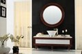 Solid wood bathroom vanity with mirror and top