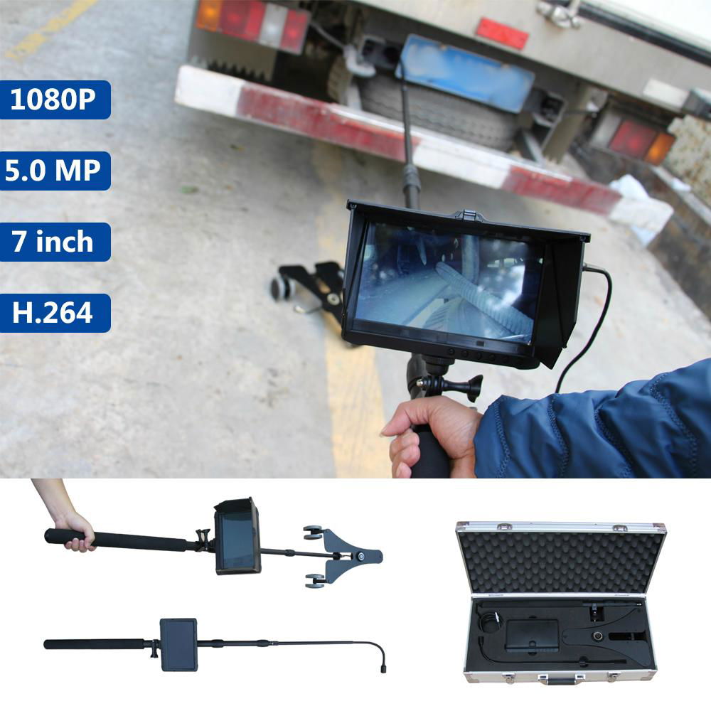 2m telescopic pole dual 1080P digital HD mini under vehicle inspection camera