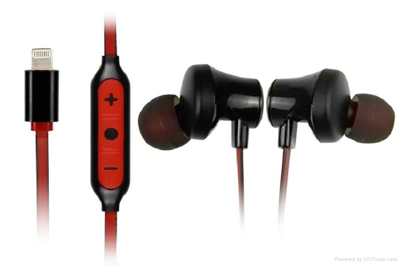iPhone 8Pin Lightning Inner Ear Headphones Wired Headset Ear buds Volume Control