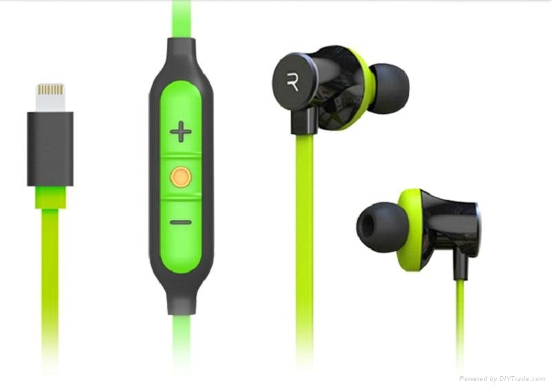 iPhone 8Pin Lightning Inner Ear Headphones Wired Headset Ear buds Volume Control 2