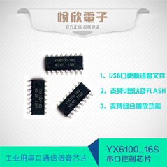 YX6100-16S串口控制語音芯片