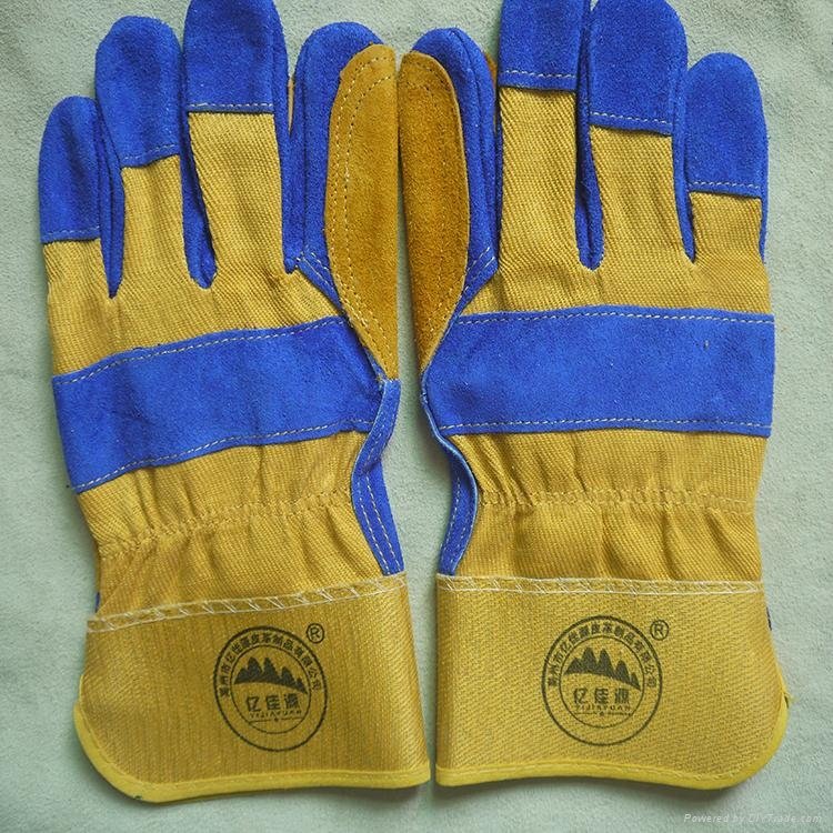 high quality good price cow split leather working gloves for rigger 4