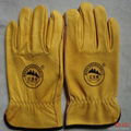 AB grade cow grain leather car driving safety working gloves 2