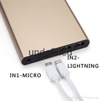 Newest 12000mAh Slim Power Bank With Dual INPUT&Dual OUTPUT 2