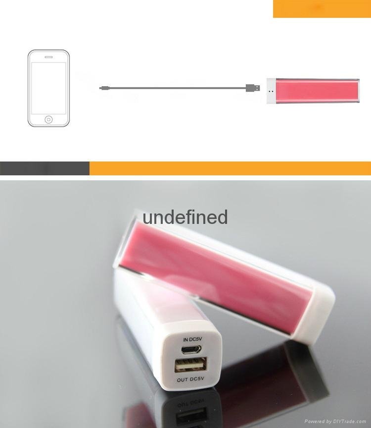 Full Color Logo Lipstick Sized ROHS Power Bank Charger for France Market 3