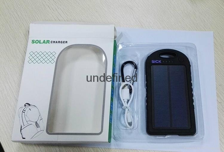 2016 Solar Power Bank 5000mAh Waterproof Powerbank Cargador Portable Solar Charg 5