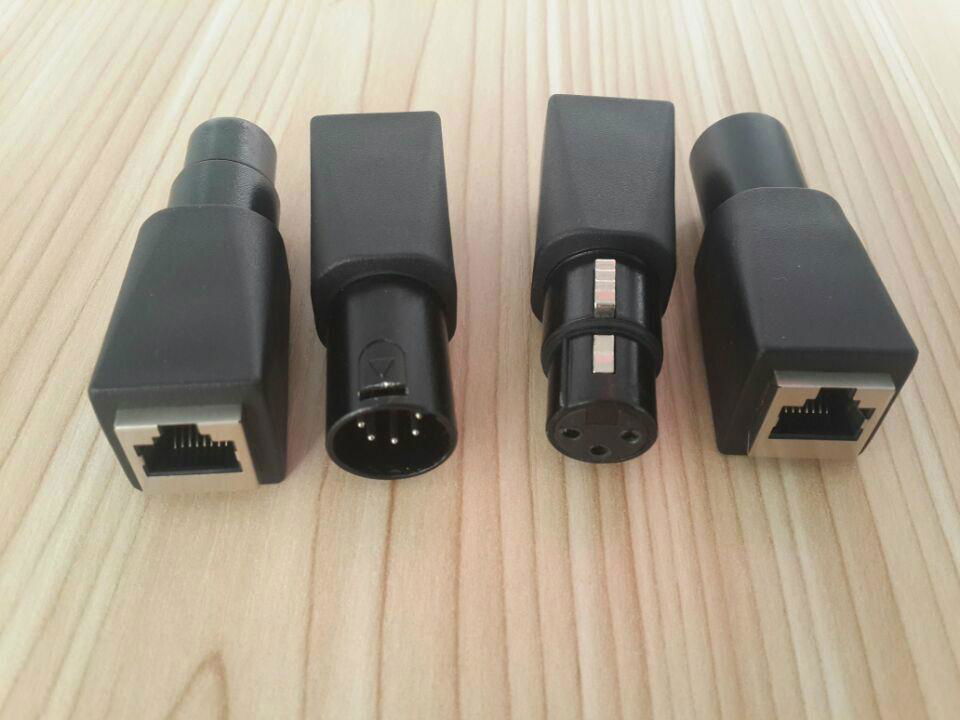 XLR 5P male to RJ45 adaptor for lighting