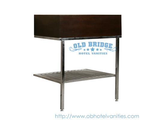 Hotel Bathroom Vanity Base with Metal Legs