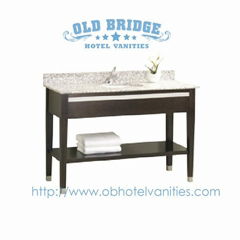 Hotel Bathroom Vanity Base with Solid Wood Legs