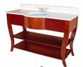 High quality corner vanity cabinet with wooden legs 2