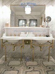 High quality Steel Stone Bathroom Vanity Unit with metal legs