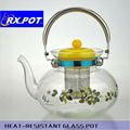 Tableware Handblown 1600ml Transparent Borosilicate Glass Teapot 2