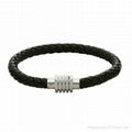 leather/stainless steel bracelet