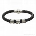 leather/stainless steel bracelet 1