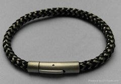 leather/stainless steel bracelet