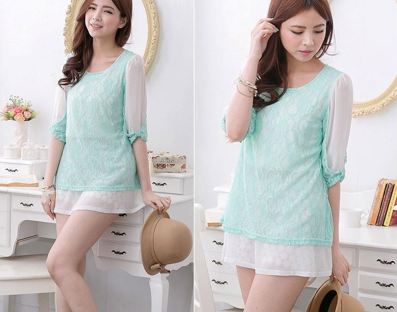 Lace Nursing top Spring and Summer Maternity Breast feeding Tops Tanks for Pregn 3