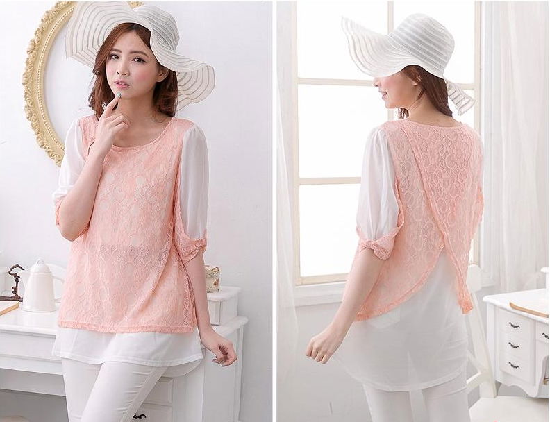 Lace Nursing top Spring and Summer Maternity Breast feeding Tops Tanks for Pregn 4