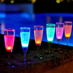 Liquid Active Glow Party LED Flashing Cup Champagne Glass