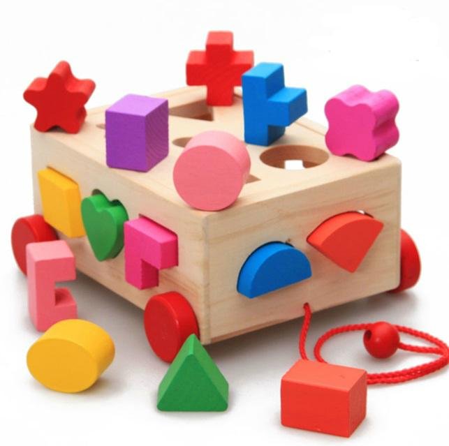 Shape Sorter Box with wooden cubes