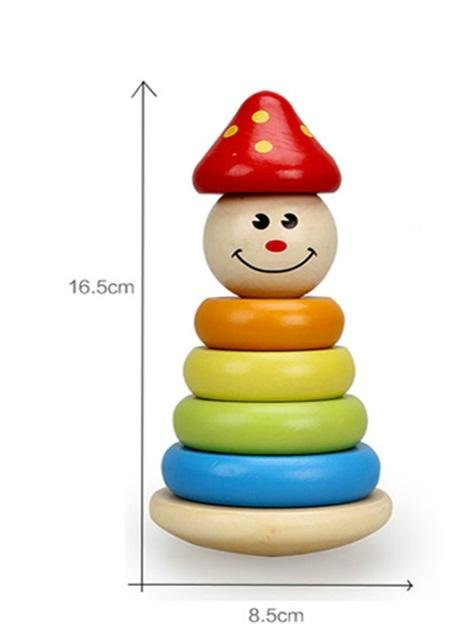 Wooden Clown Tower - wooden toys