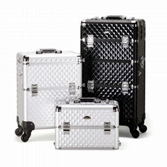 detachable trolley case Aluminum beauty case  makeup case