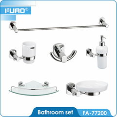 Wall mounted brass chrome bathroom accessory set