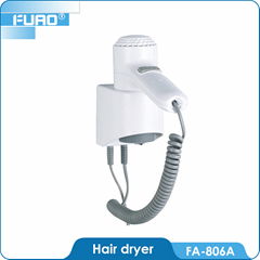 Wall mounted hotel hair dryer