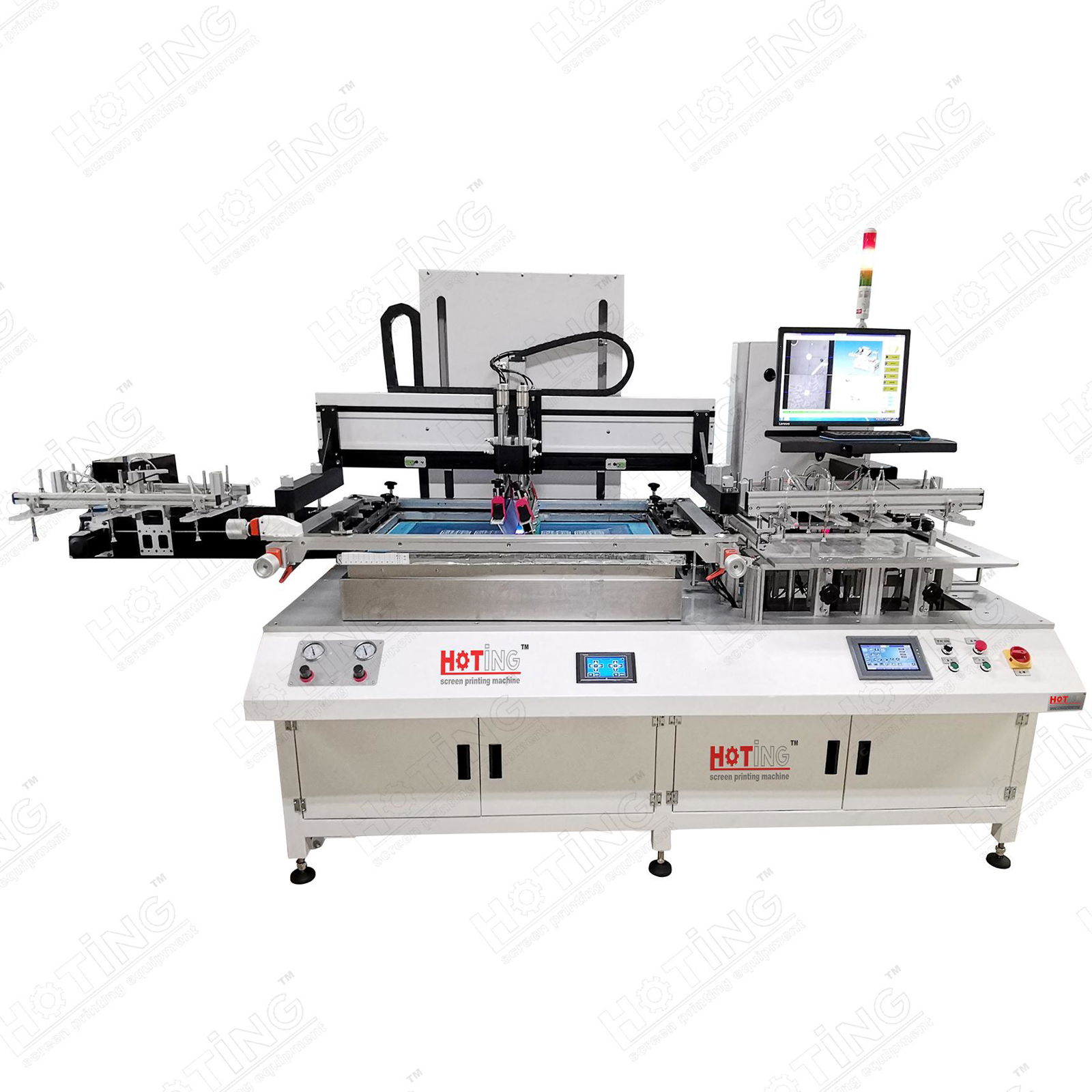 Heat transfer PET film auto screen printing machine with auto loader & unloader