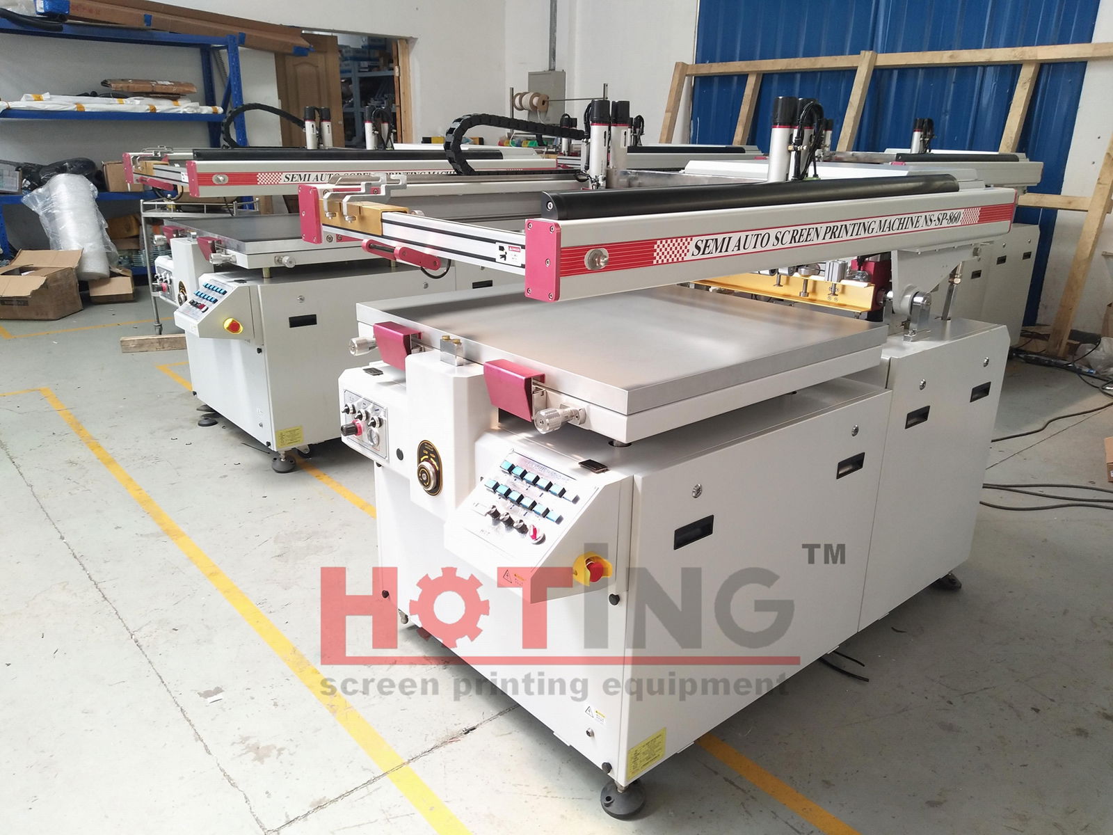 Semi automatic flatbed screen printer, semi auto flat screen printing machine 5