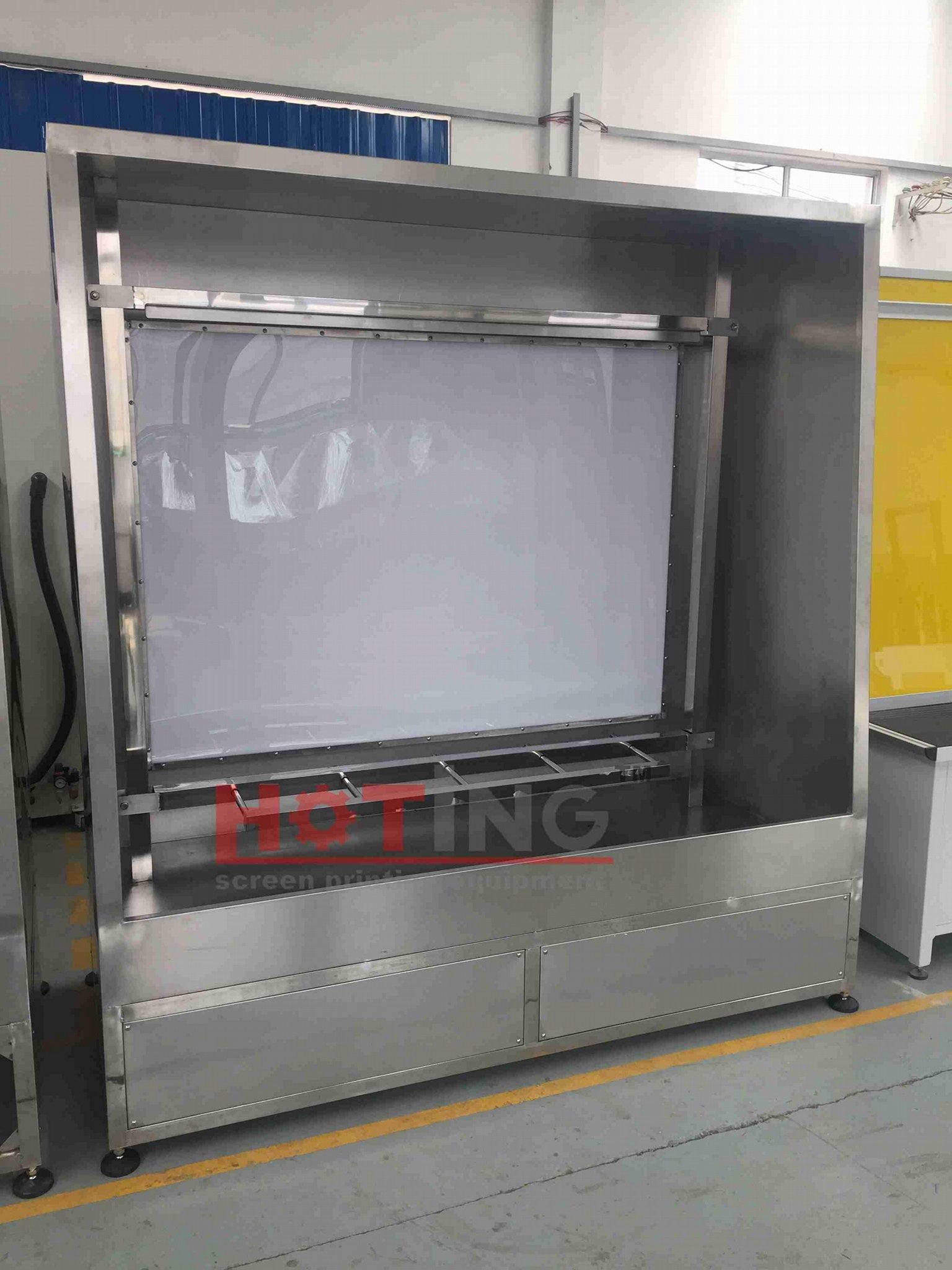 Manual screen washout booth with back light and high pressure water jet 2