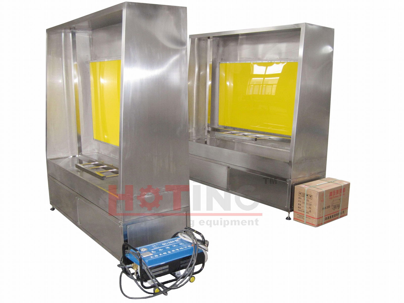 Manual screen washout booth with back light and high pressure water jet