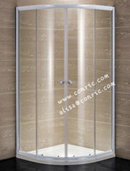 White aluminum profile with 5mm glass sliding shower enclosure