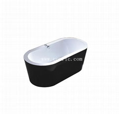 Black Simple Design Acrylic freestanding Bathtub