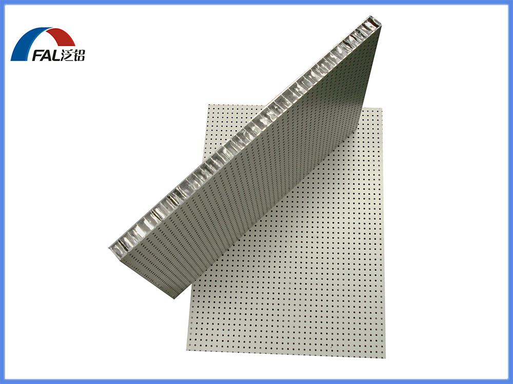 Round Holes Perforated Sound Absorbing Facade Aluminum Honeycomb Core Sanwich Pa