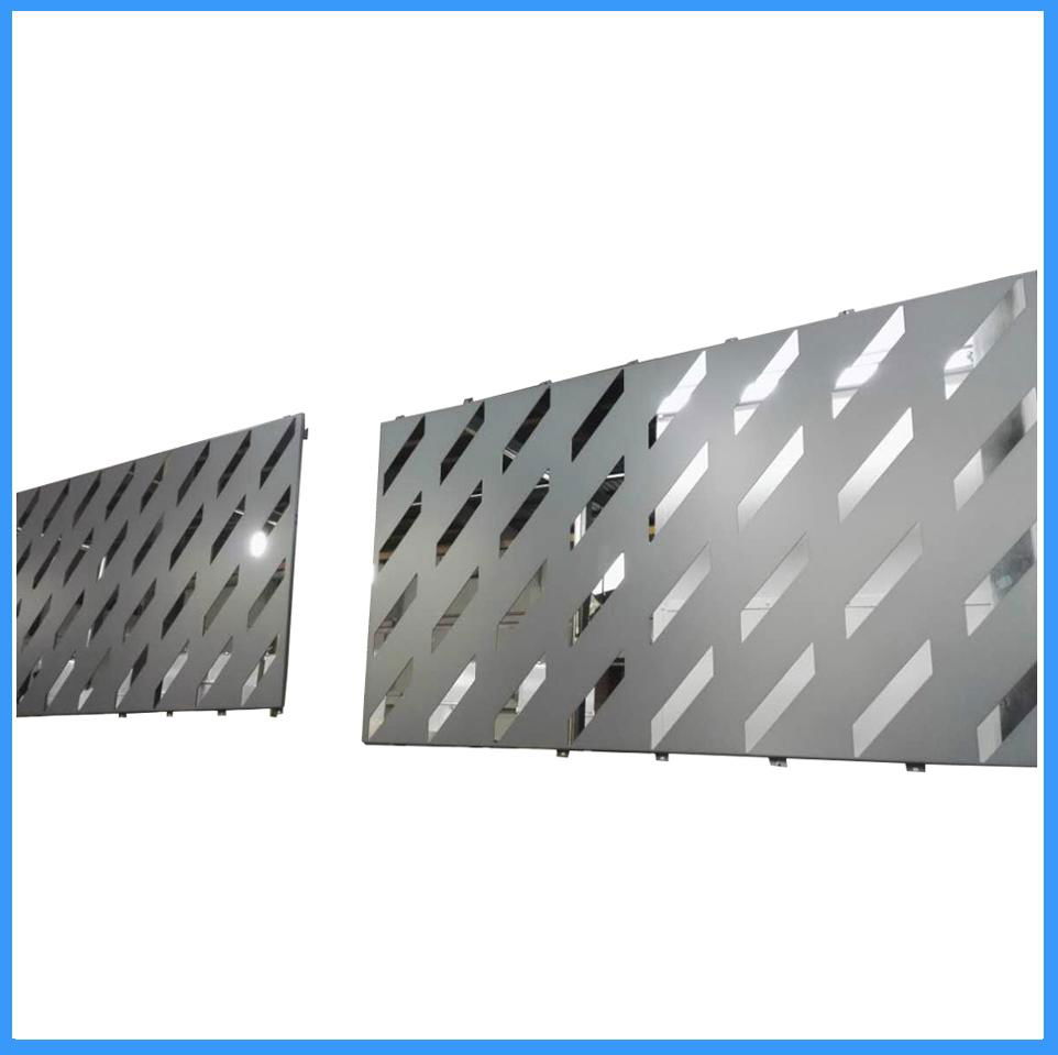 Perforated Aluminum Solid Panel With Parallelogram Patterns On Surface For Build 2