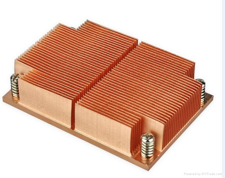 Intel LGA 2011/1155/1156/1356 Standard Copper skived 1u cpu heat sink 2
