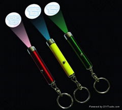 promotional gift LED Projector keychain flashlight torch