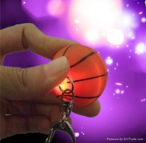 supply plastic Basketball keyring projector logo ball keyring 3